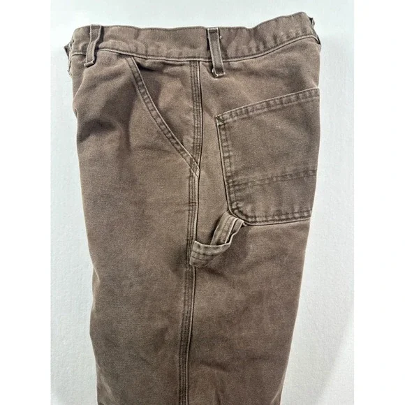 Vtg Carhartt Carpenter Pants 29x32  Brown Canvas Duck Workwear Union Made USA - Picture 7 of 14